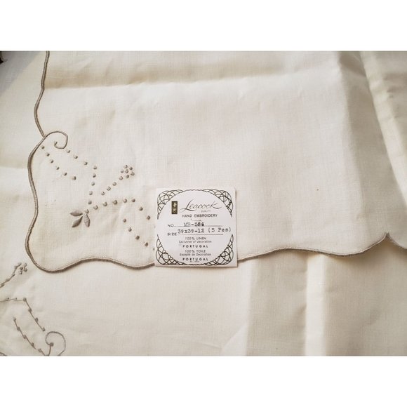 Madeira Embroidered Cut Work Tablecloth 39" x 39" Cream Vintage Linen Unused - Picture 4 of 9